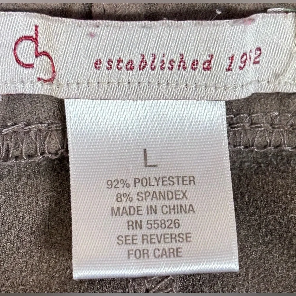 DRESSBARN Faux Suede Pull On Leggings Size Large Color Tan